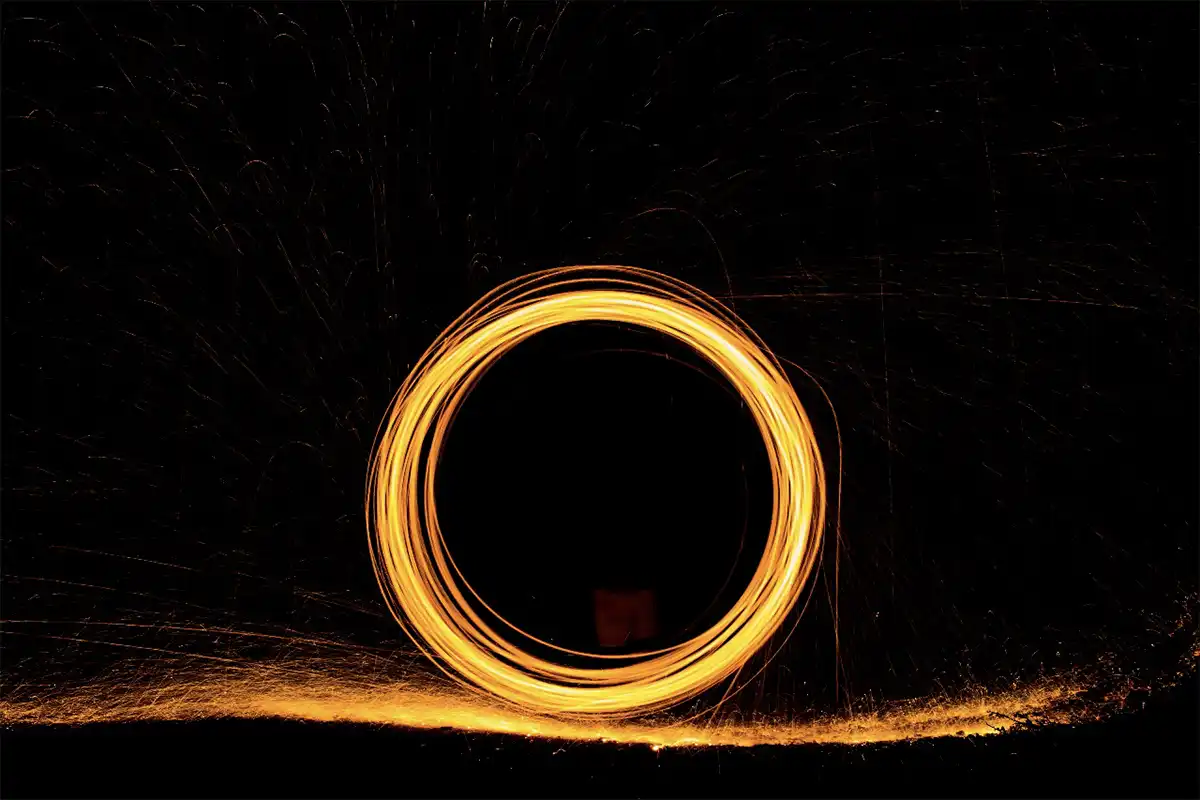 abstract image of spinning hot metal