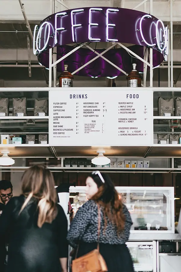 people queueing for coffee